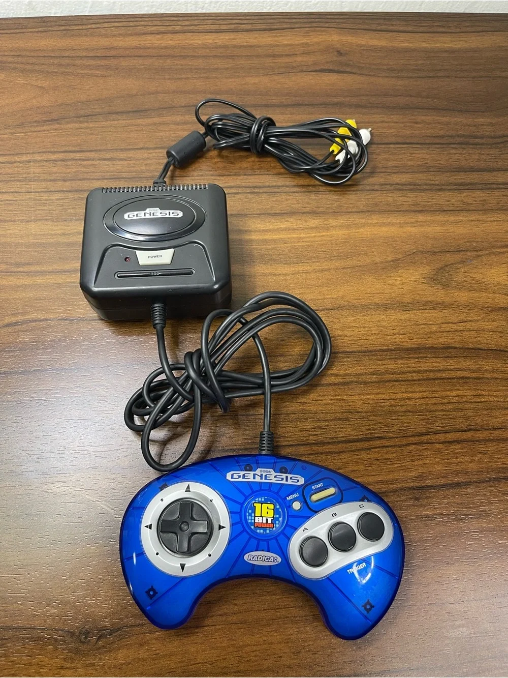 Radica Sega Genesis 16-Bit Plug and Play Console Controller Blue AV Tested